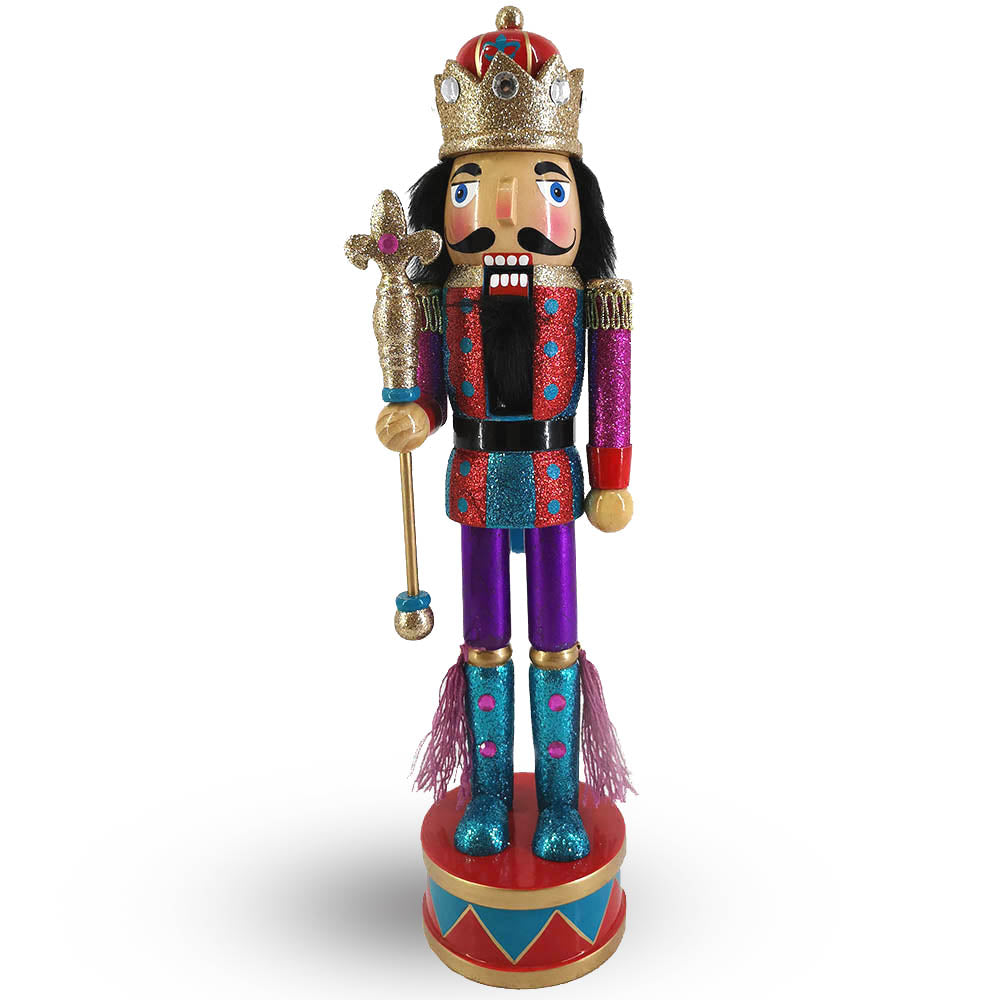 Funky King in Red and Purple Glitter, 15 inch