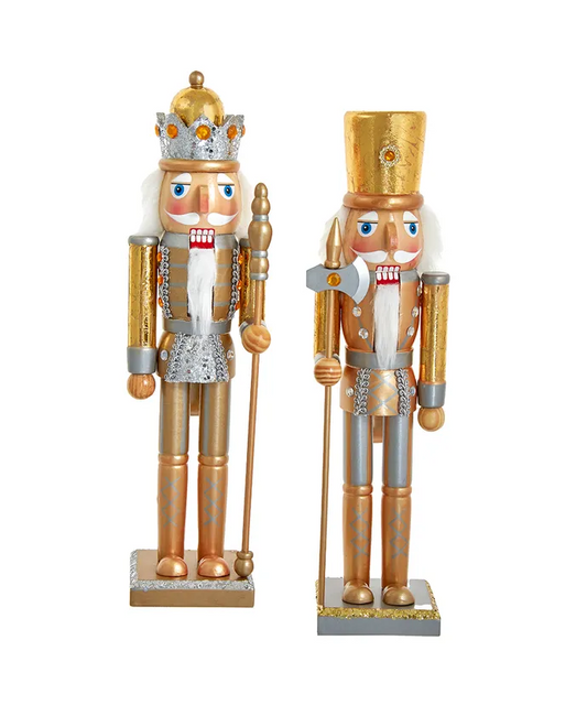 15" Gold and Silver Nutcrackers, Assorted colors
