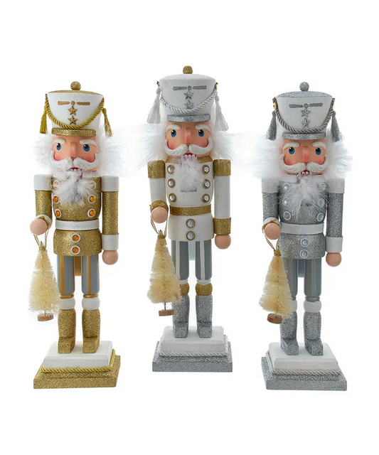 15" Hollywood Nutcrackers™ White, Gold & Silver Soldier Nutcrackers, Assorted colors