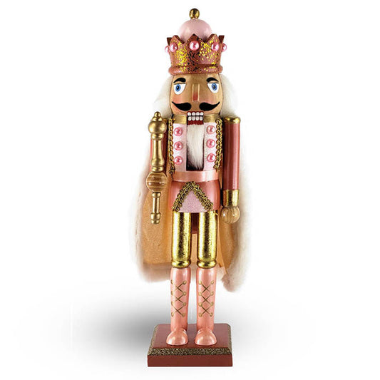 King Nutcracker Fancy Rose Gold with Cape and Crown, 15 Inch