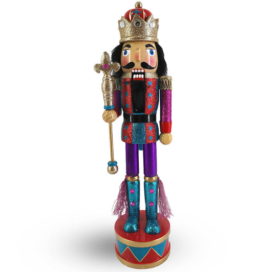 Funky King in Red and Purple Glitter, 15 inch