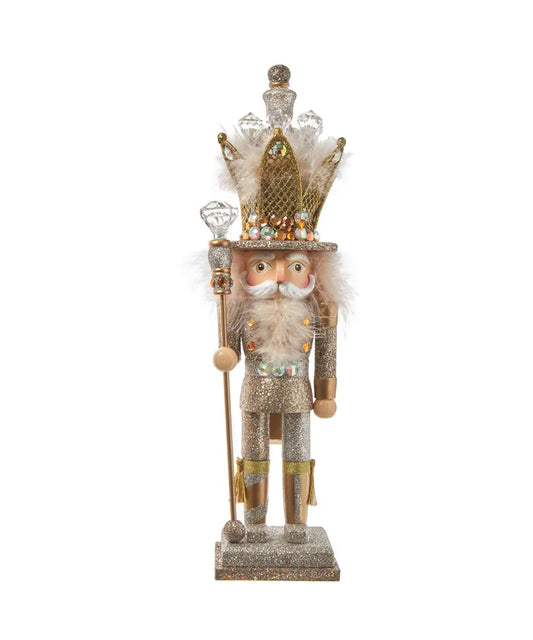 16" Hollywood Nutcrackers™ Platinum and Gold Glittered Nutcracker